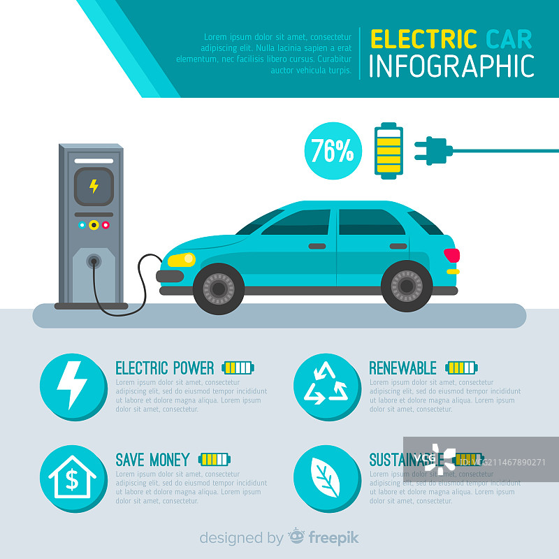 电动汽车信息图图片素材