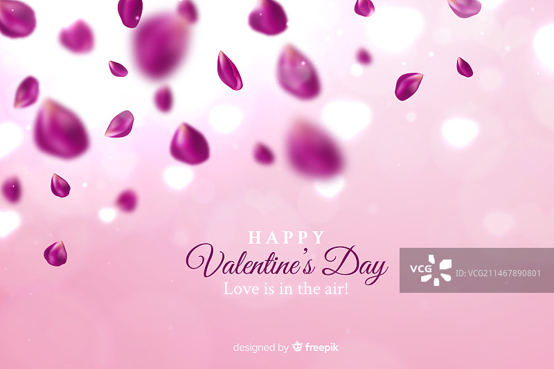 情人节模糊花瓣背景图片素材