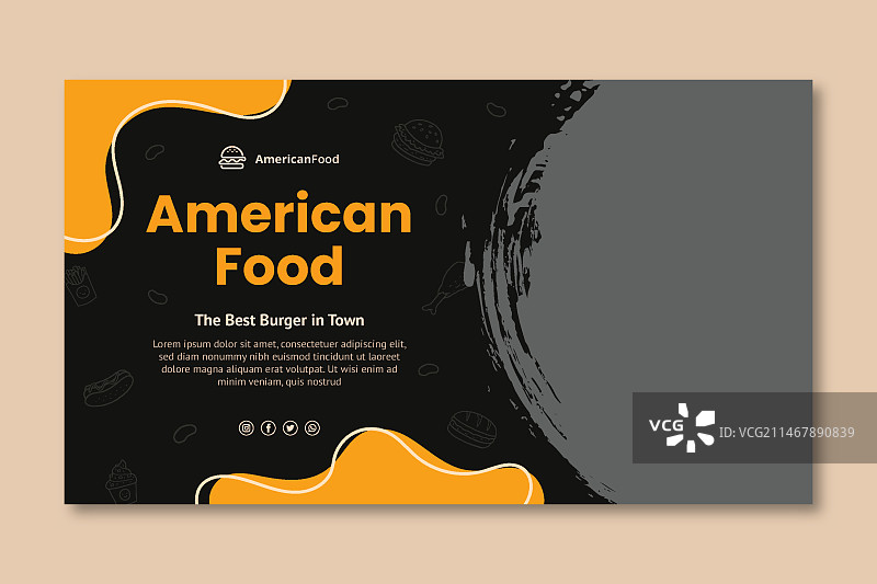 美味美式食物banner图片素材