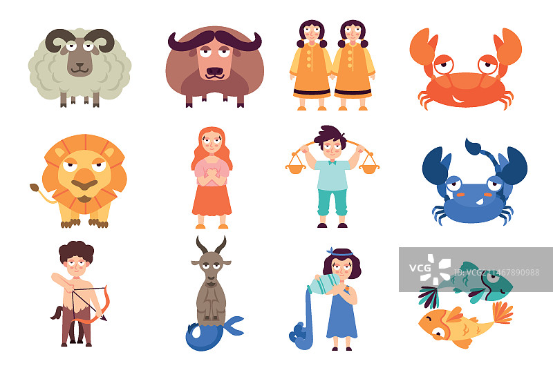 卡通十二生肖符号包图片素材