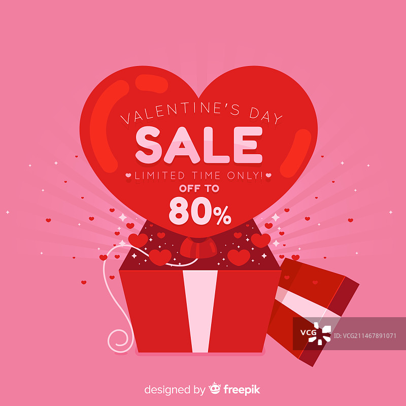 情人节促销背景，打开的盒子图片素材
