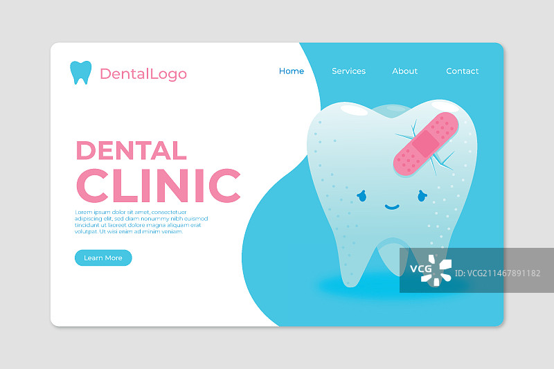 扁平风牙科护理引导页模板图片素材