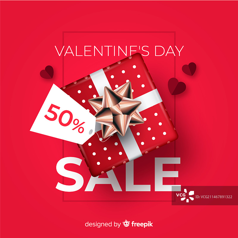 逼真的情人节促销背景图片素材