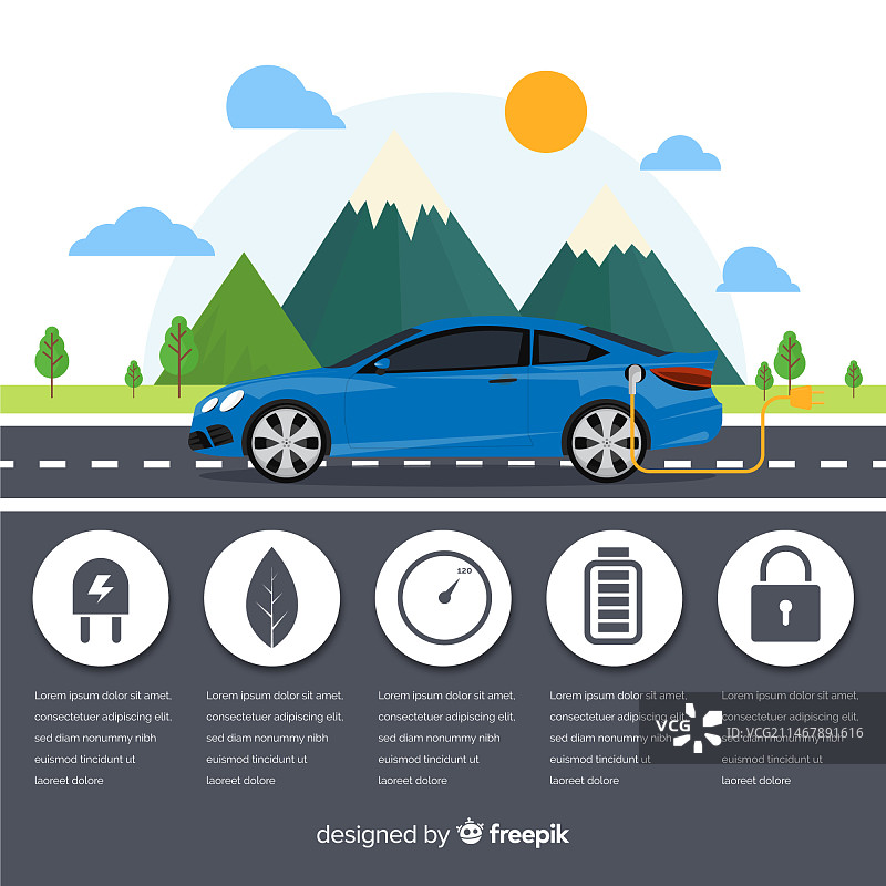 电动汽车信息图图片素材