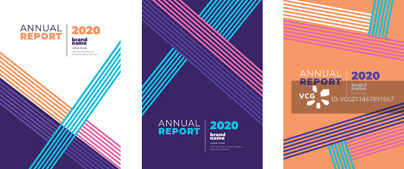 彩色抽象年度报告模板图片素材