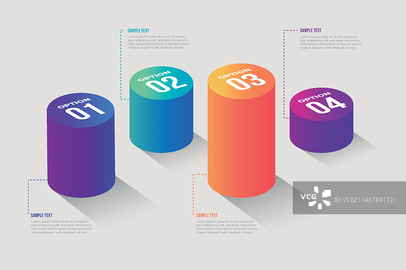 3D条形图信息图概念图片素材