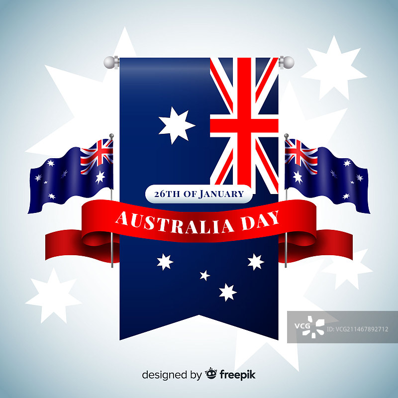 逼真的澳大利亚国庆日背景图片素材