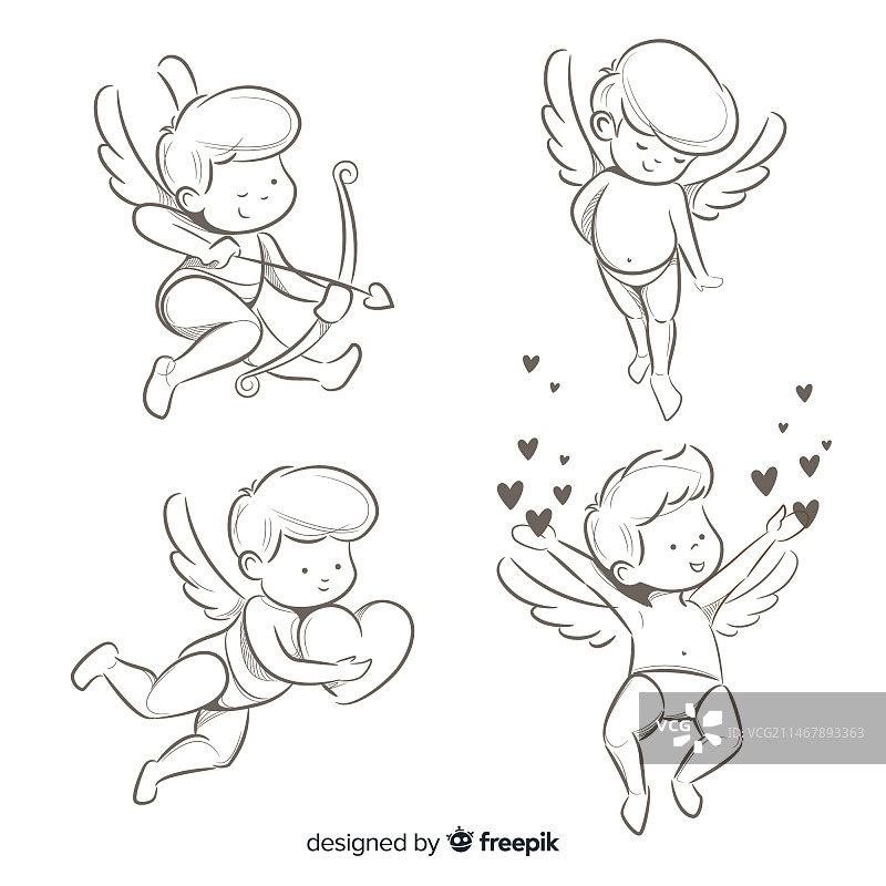 手绘丘比特角色合集图片素材