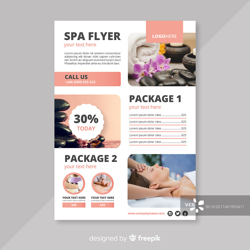 水疗宣传单模板图片素材