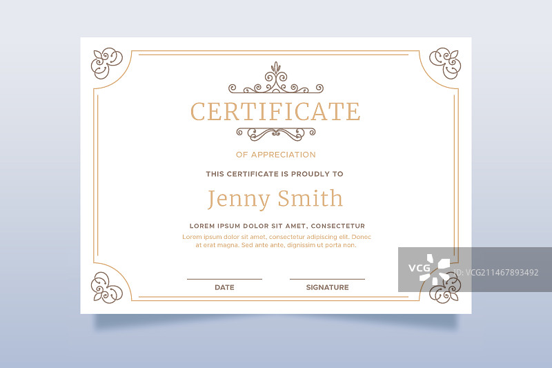优雅的证书模板图片素材