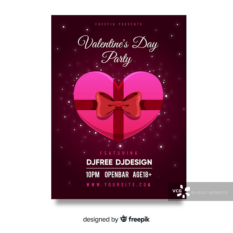 情人节派对邀请海报图片素材