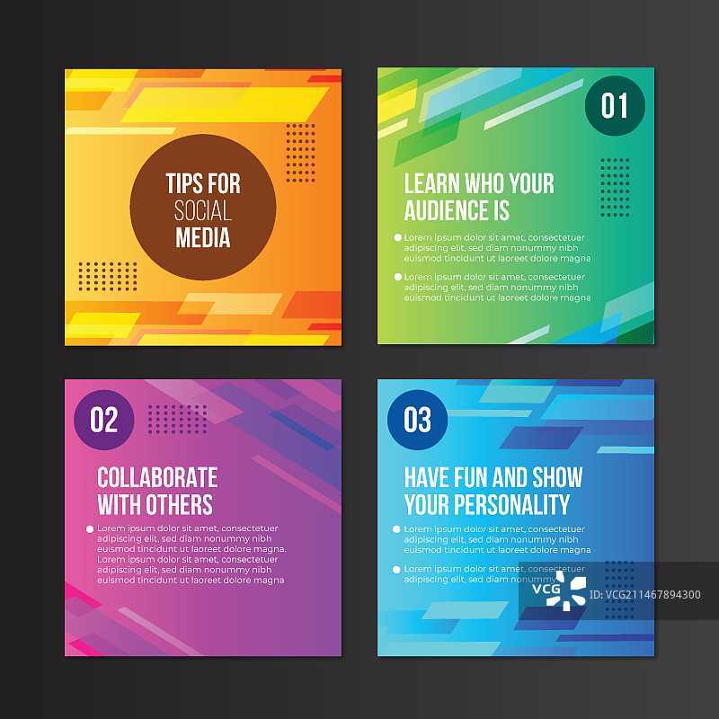 带有帖子合集的Instagram技巧图片素材