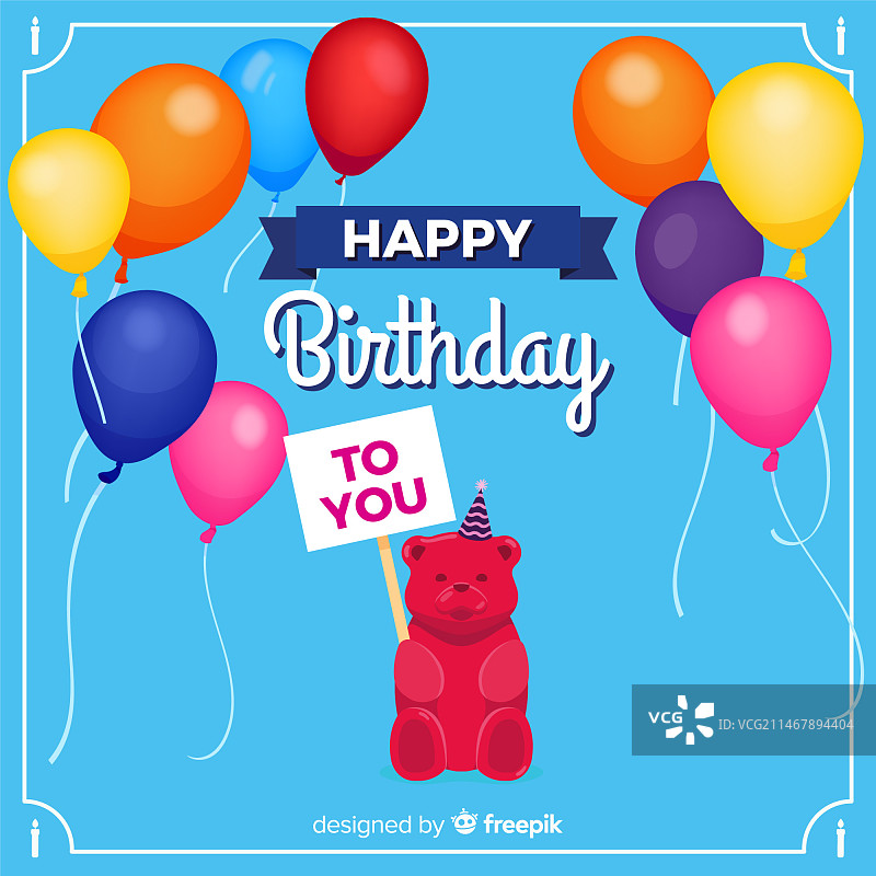 带有气球的2岁生日背景图片素材