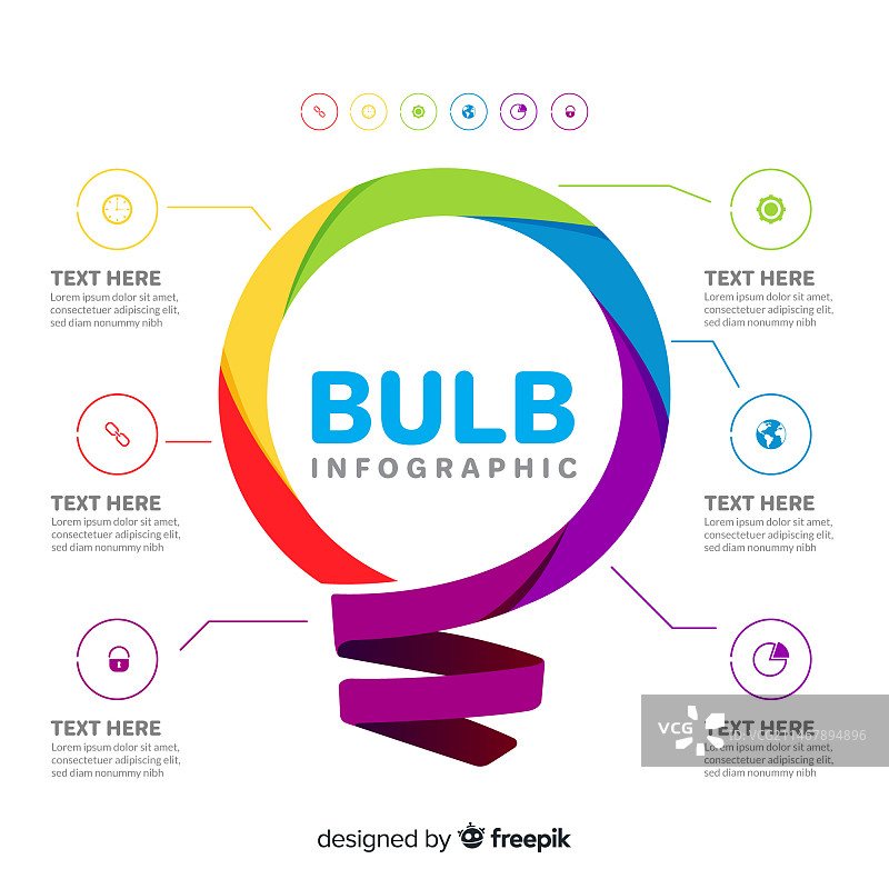 灯泡信息图表模板图片素材