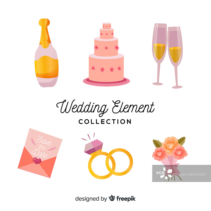 婚礼元素合集图片素材