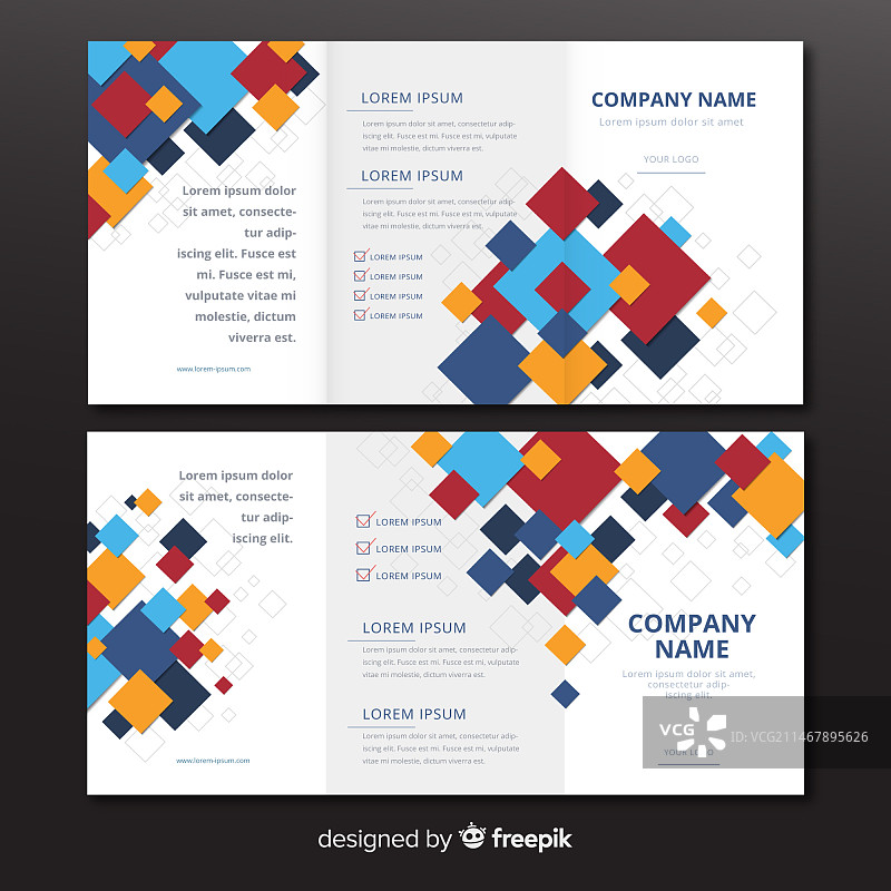 抽象三折页宣传册模板图片素材