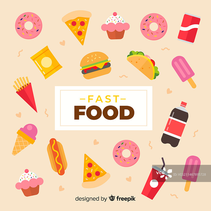 扁平食物背景图片素材