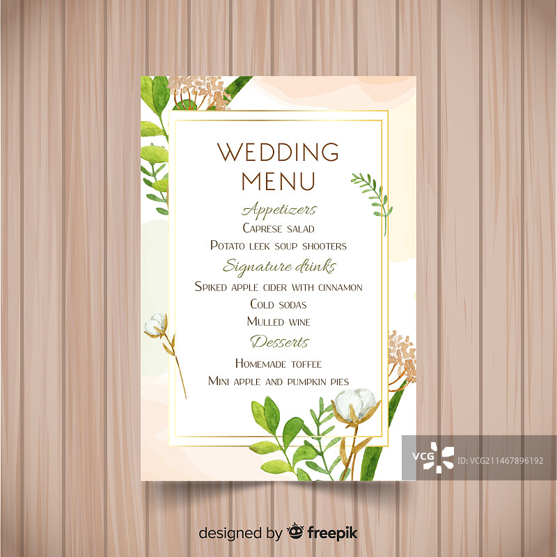 婚礼菜单模板图片素材