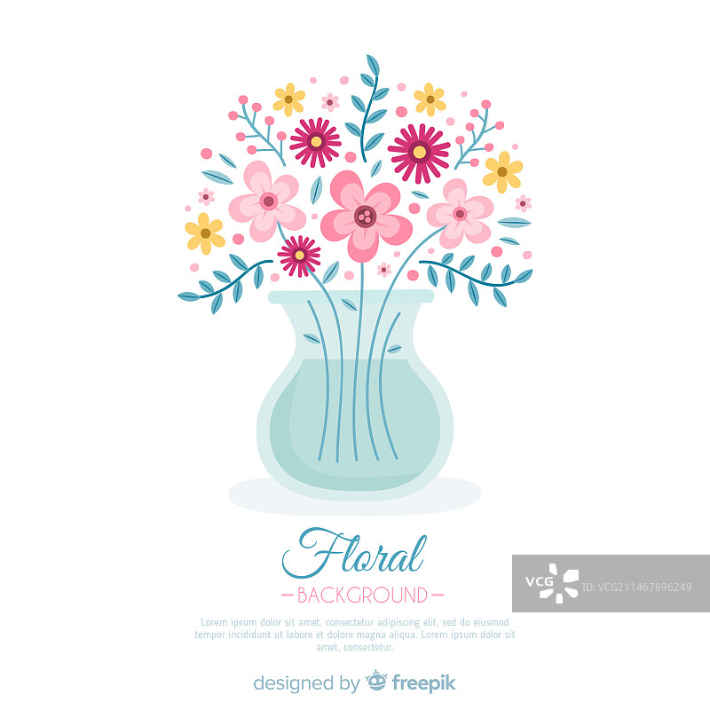 扁平风格花卉背景图片素材