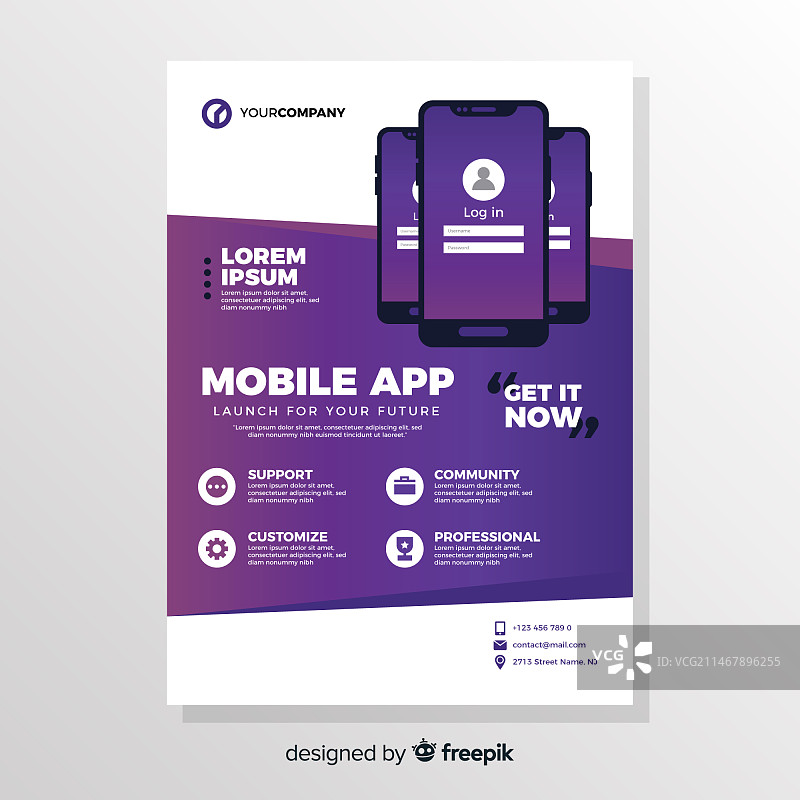 手机应用宣传单模板图片素材