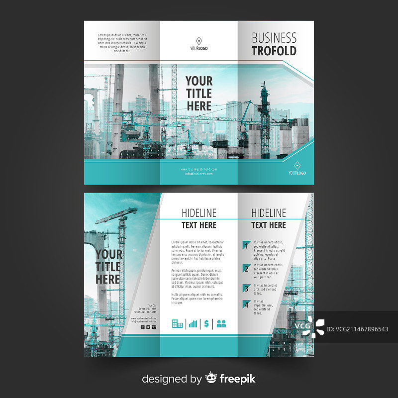 商务三折页宣传册模板图片素材