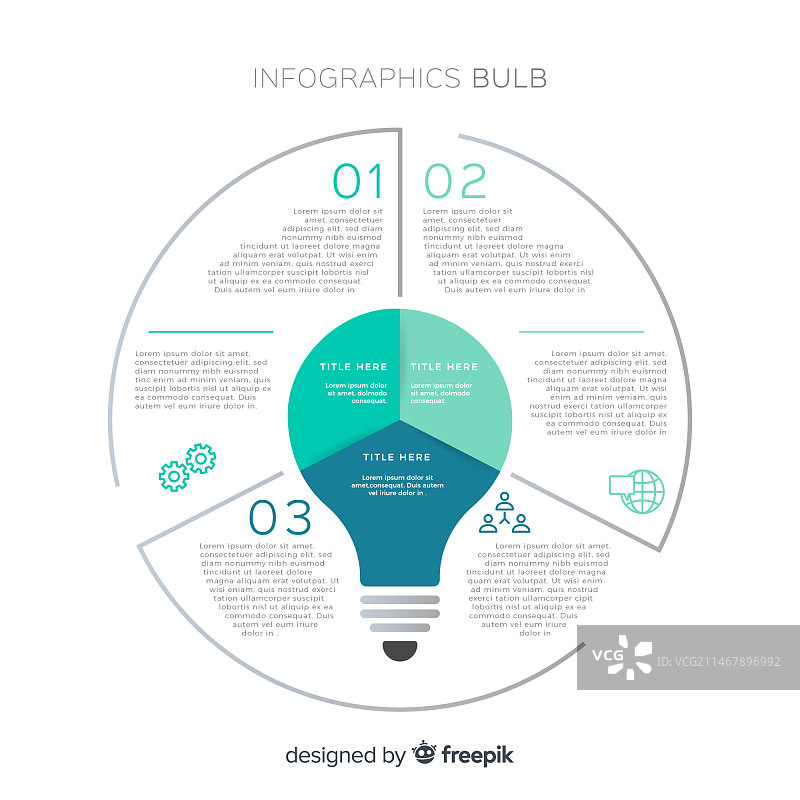 扁平灯泡信息图图片素材