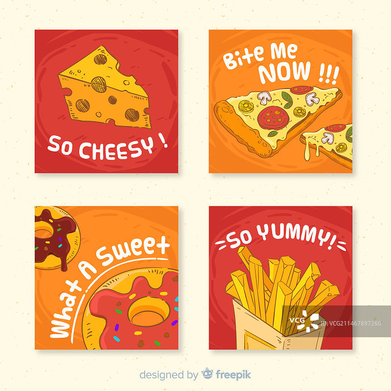 食物卡片收藏图片素材