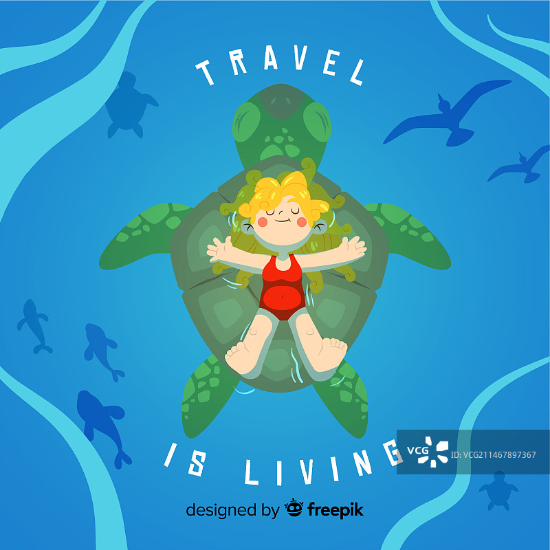 手绘旅行背景图片素材