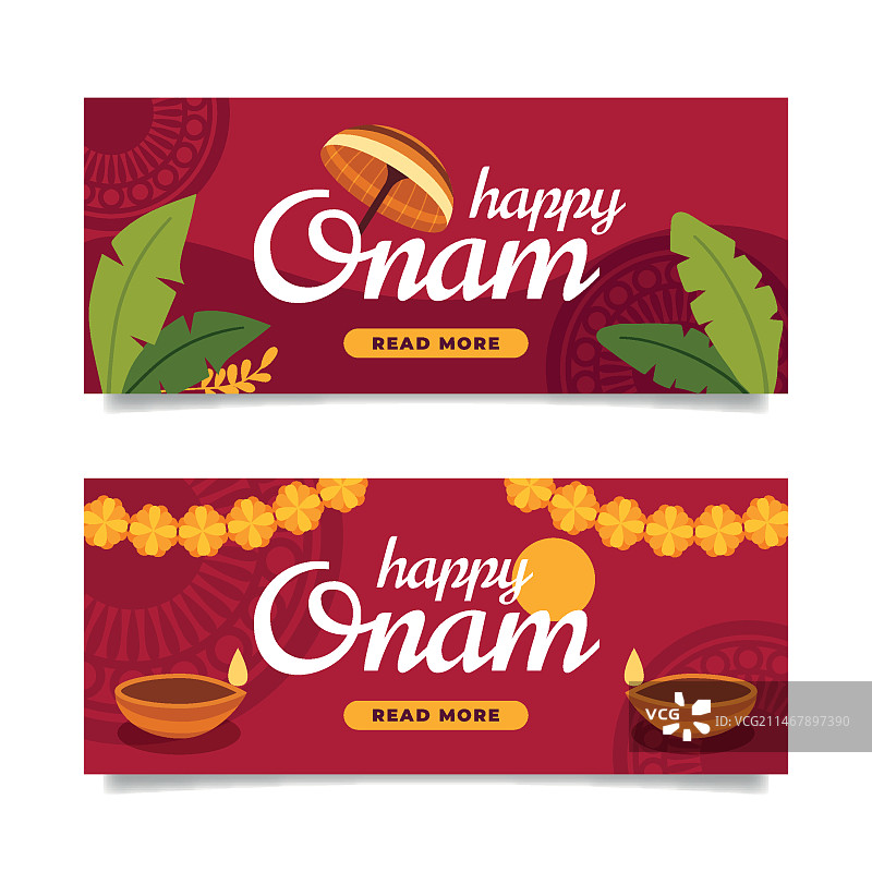 奥南节的扁平风banner合集图片素材