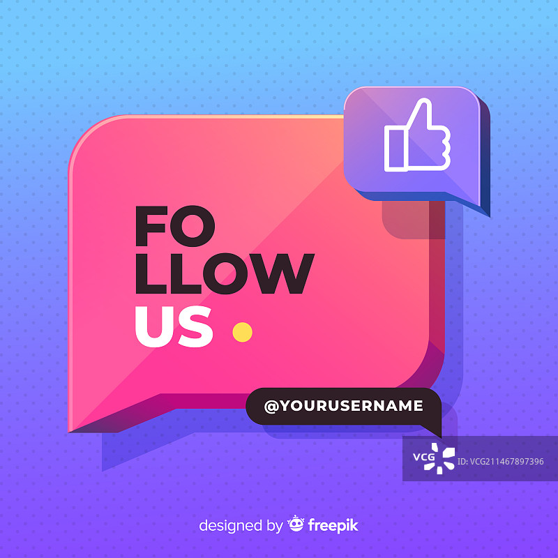 渐变关注我们背景图片素材