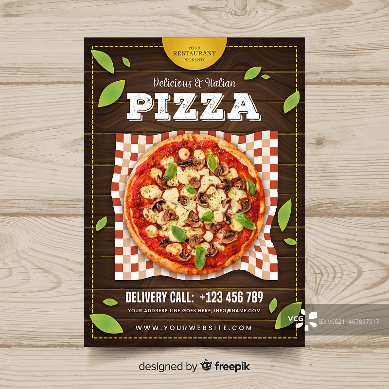 披萨餐厅宣传单图片素材