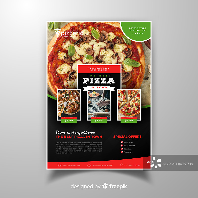 披萨餐厅宣传单图片素材