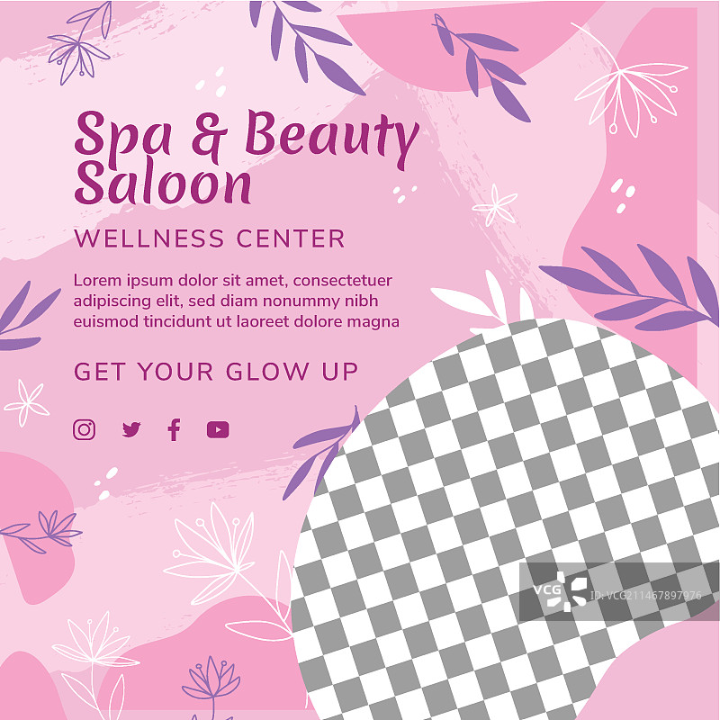 美容院方形宣传单模板图片素材