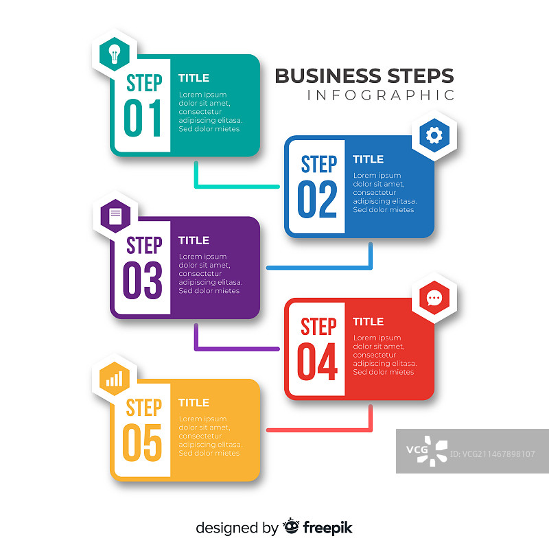 扁平信息图步骤图片素材