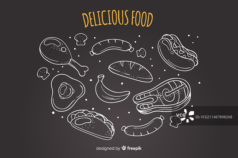 黑板美食背景图片素材