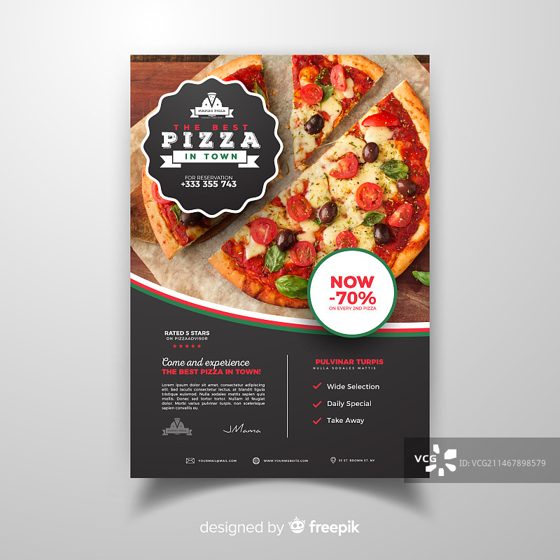 披萨餐厅宣传单图片素材