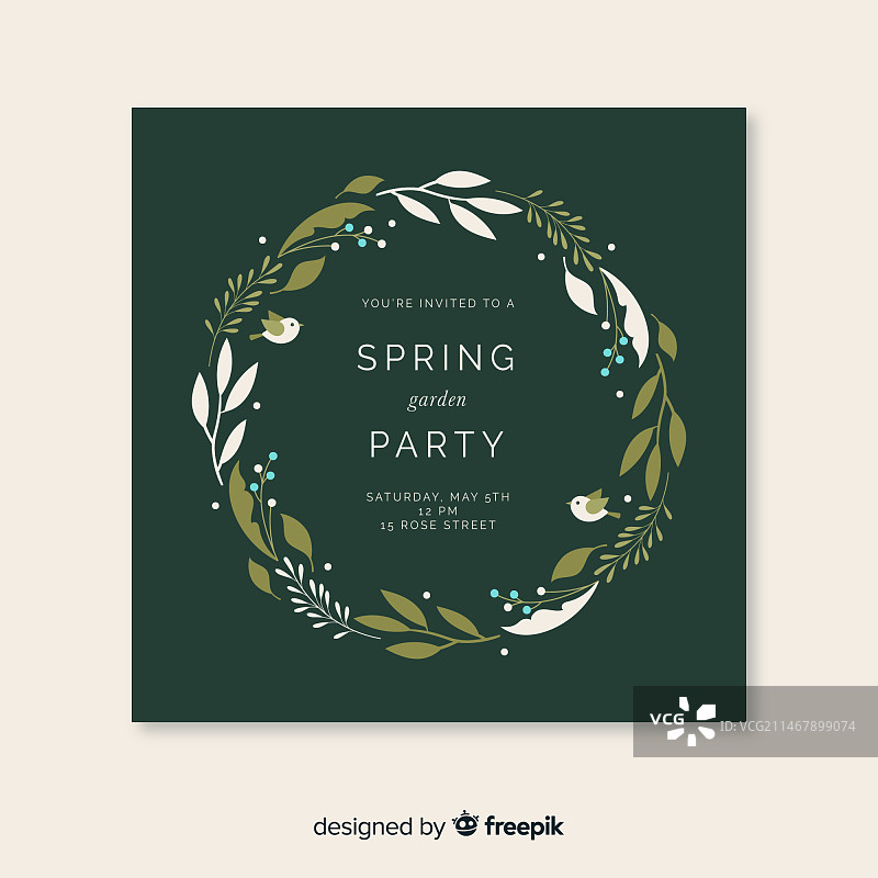 春季花园派对宣传单图片素材