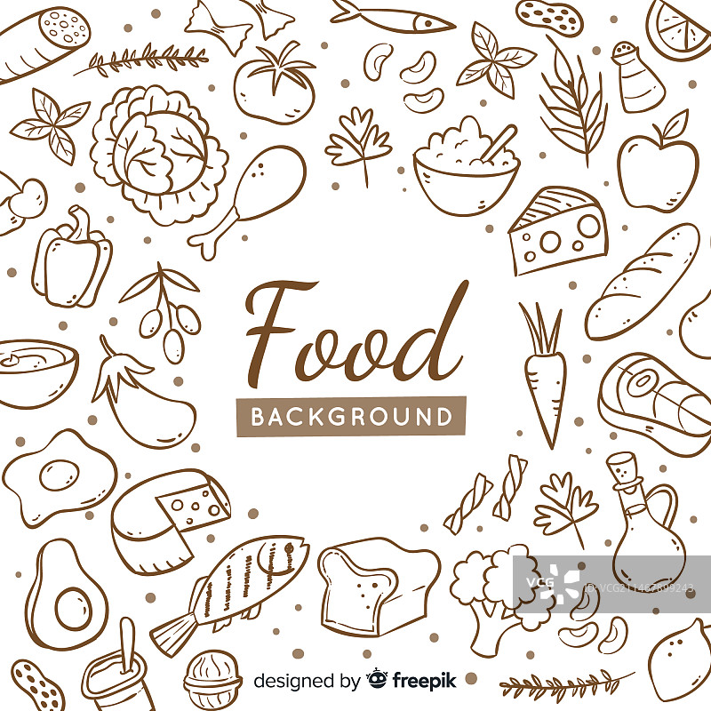 手绘食物背景图片素材