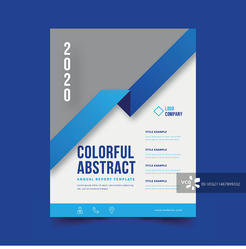 带照片的抽象年度报告模板图片素材