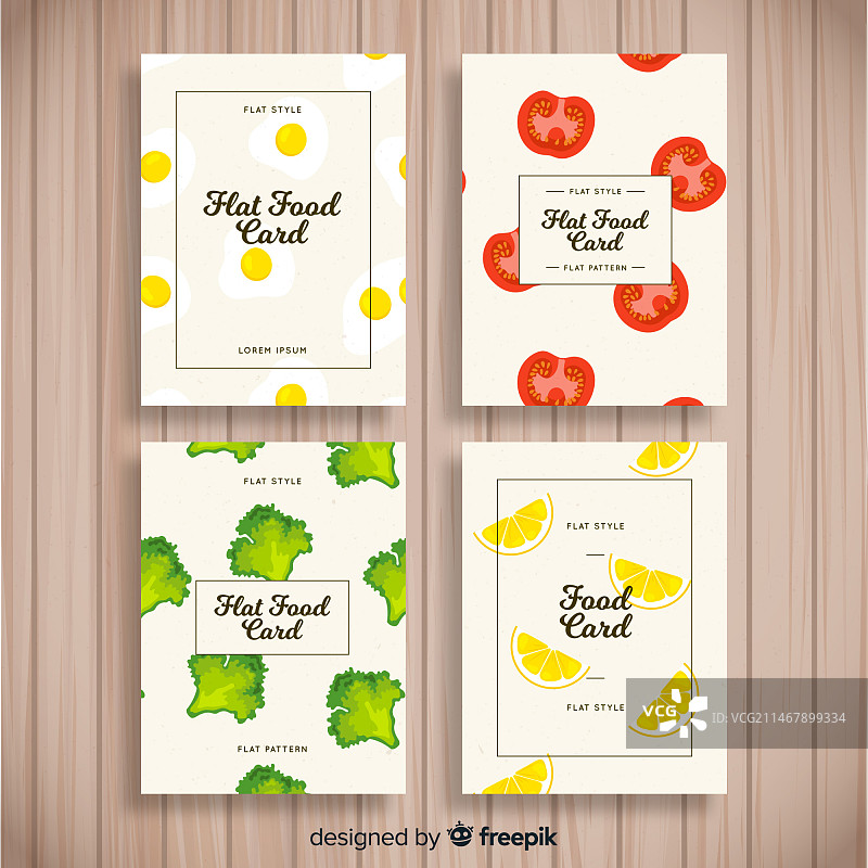 扁平风美食卡片合集图片素材
