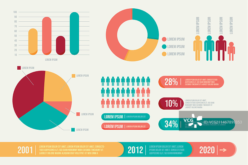 扁平复古风信息图图片素材