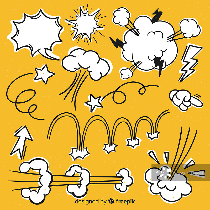 手绘漫画元素包图片素材