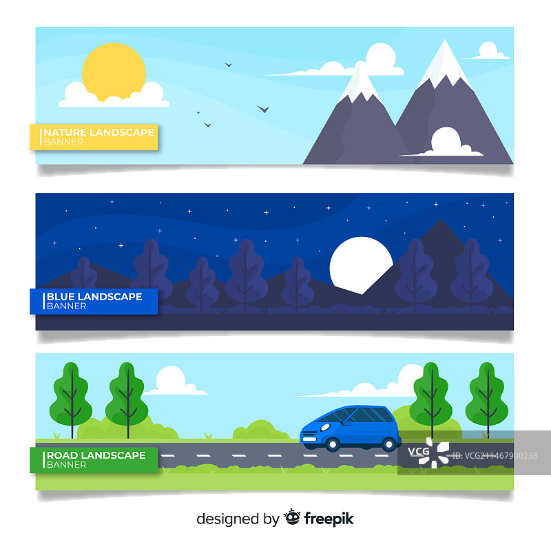 扁平风景观banner图片素材