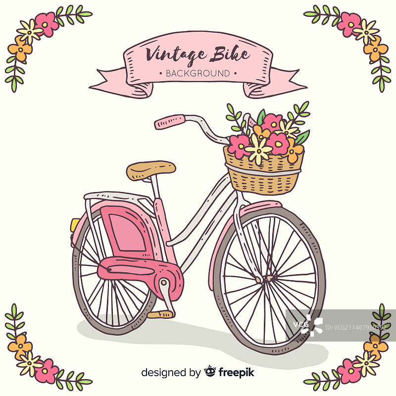 复古自行车背景图片素材