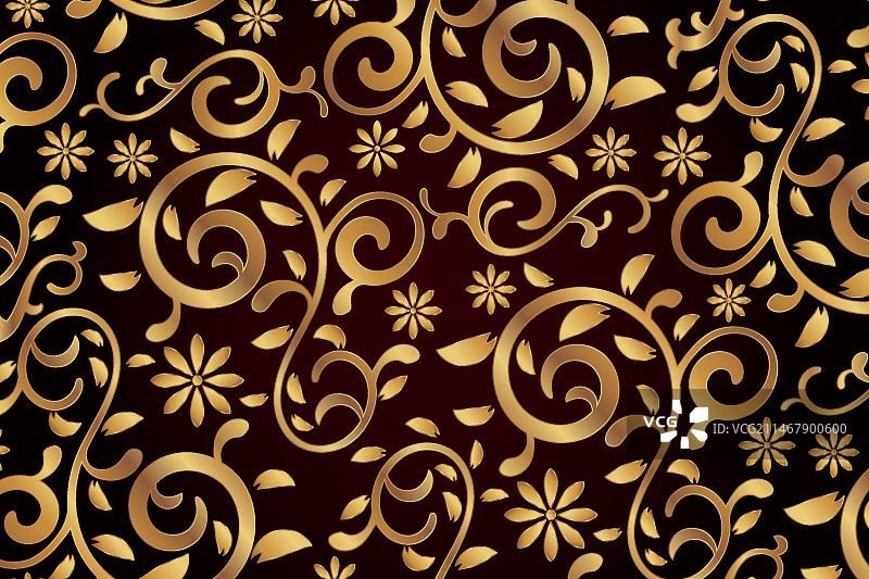 金色装饰花卉背景图片素材