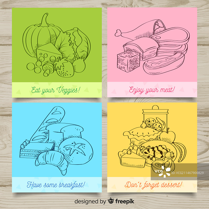 食物卡片收藏图片素材