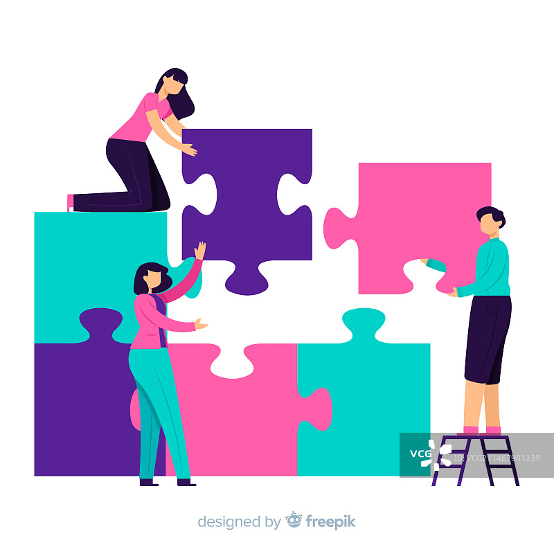 手绘拼图背景图片素材