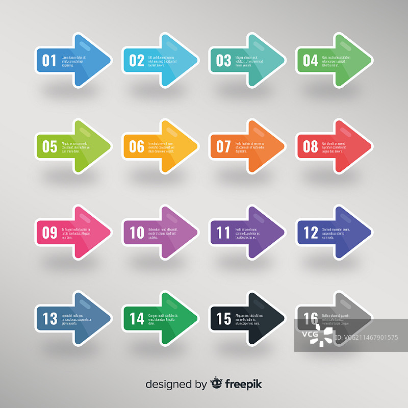 扁平箭头项目符号集合图片素材