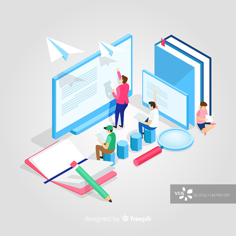 2.5D教育插画图片素材