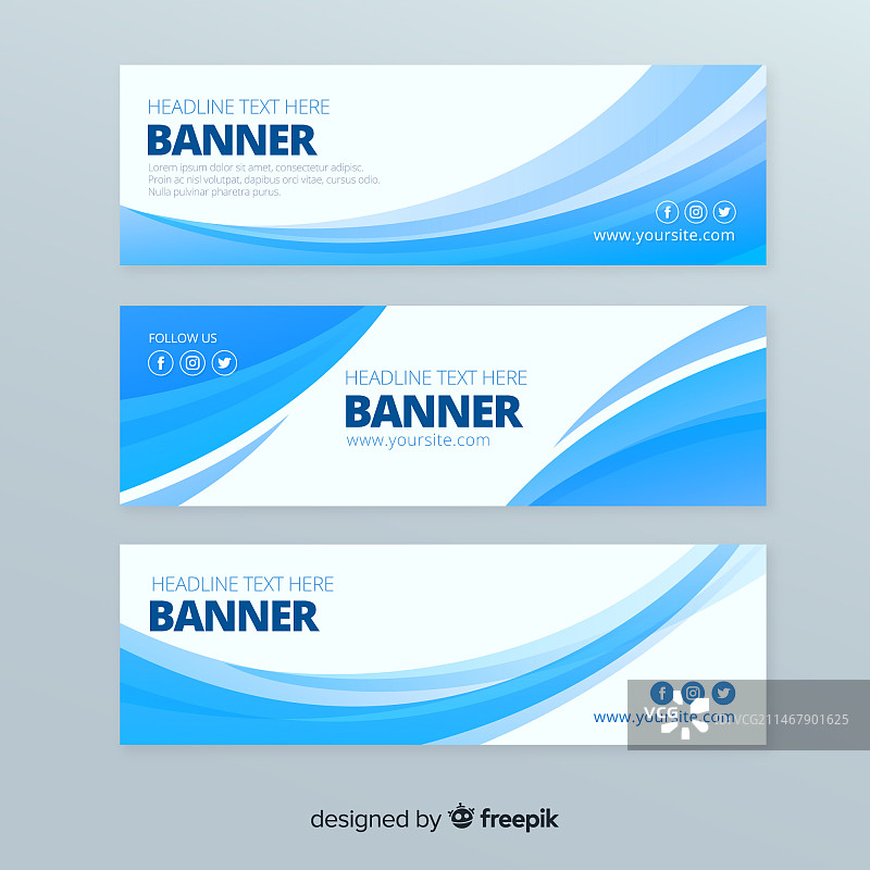 抽象波浪banner合集图片素材